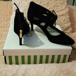 Christian Siriano "Scarlett" Suede Cut Out Heels NWT